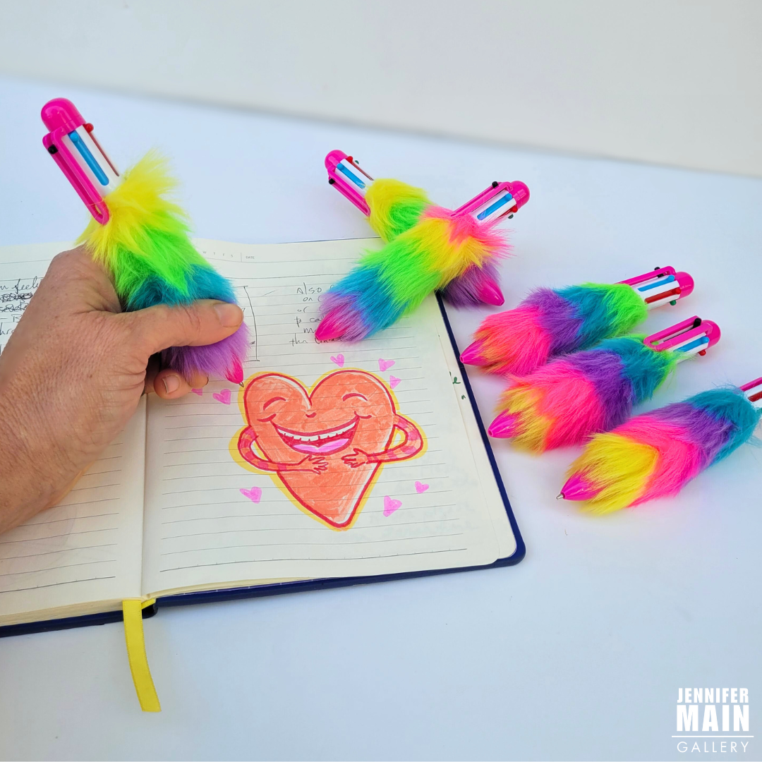 Furry Rainbow Pens