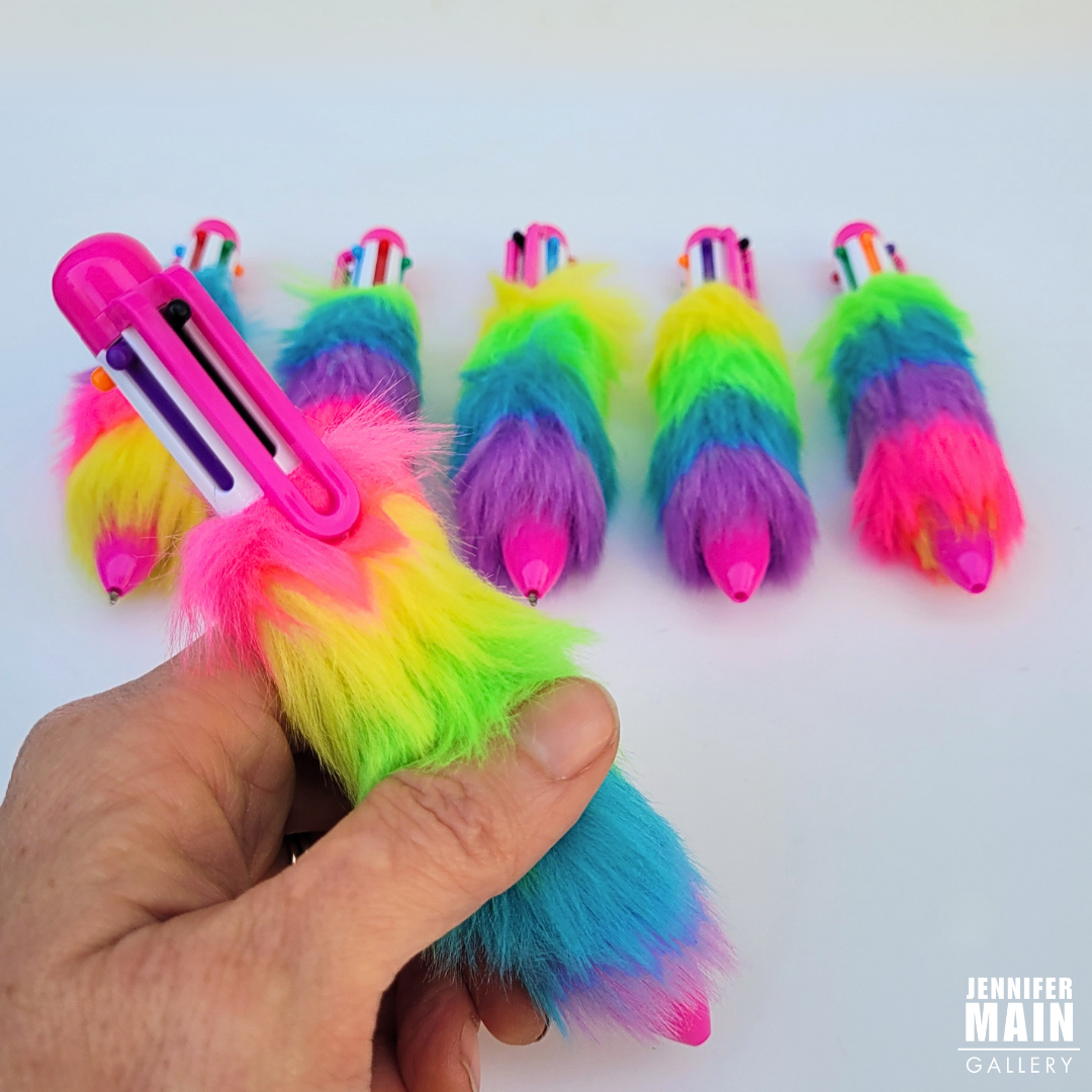 Furry Rainbow Pens