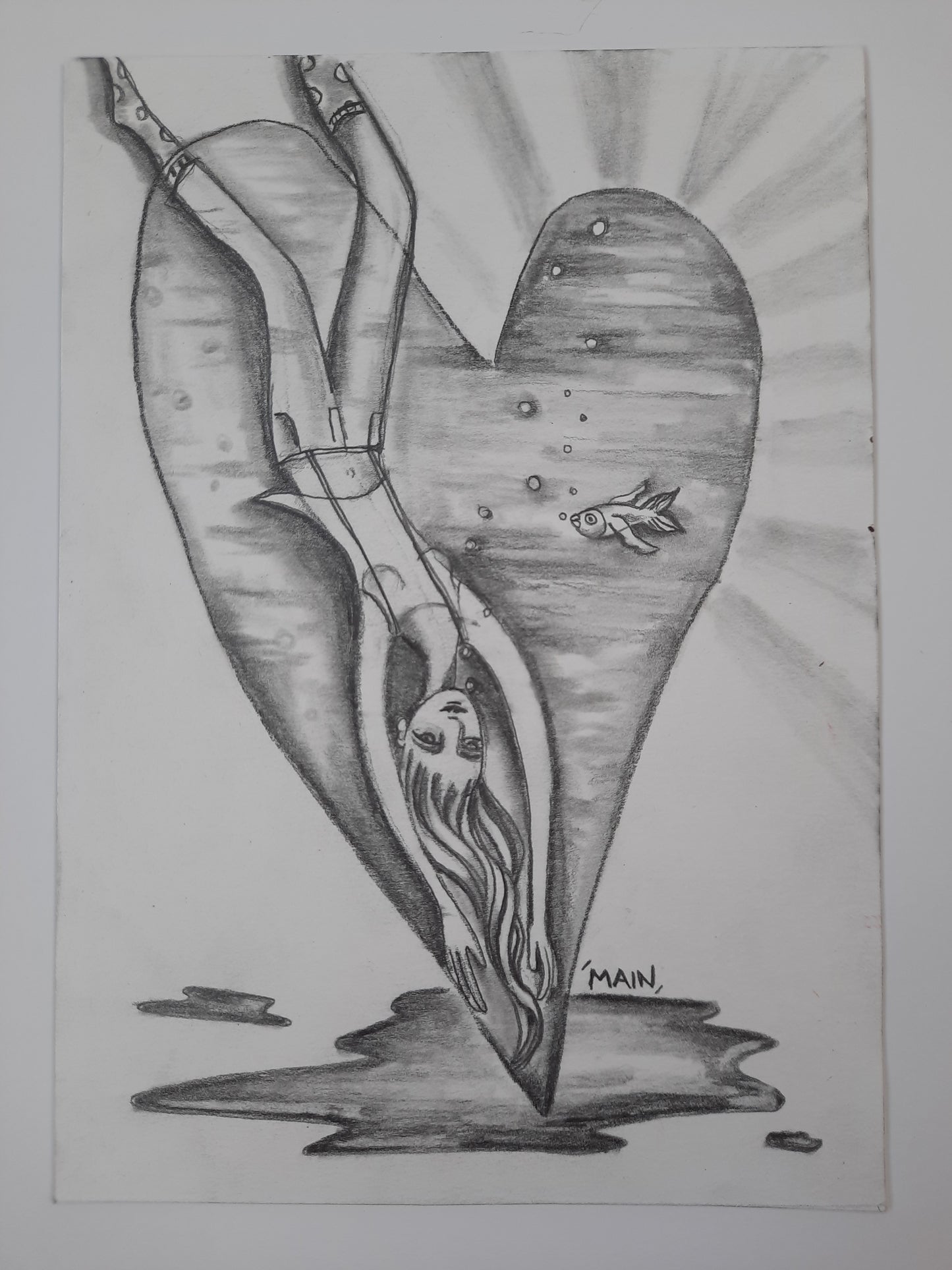 Upside Down in Love | Original Drawing