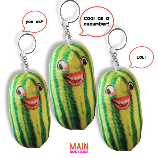 'Cool as a Cucumber' Plush Keychain