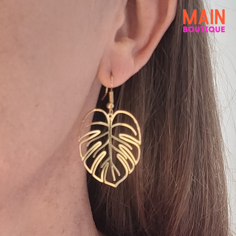 Monstera Leaf Earrings