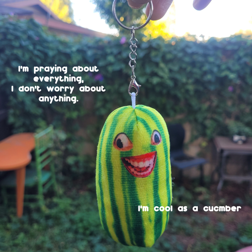 'Cool as a Cucumber' Plush Keychain