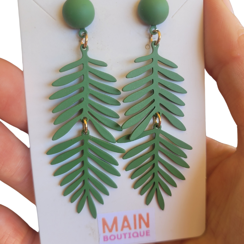 "Flourish" | Dangle Leaf Earrings