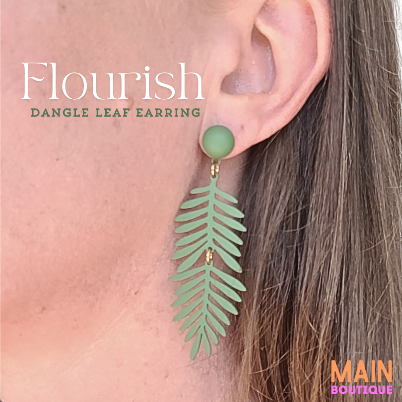 "Flourish" | Dangle Leaf Earrings