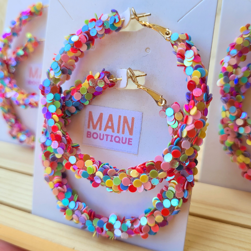 Joy Explosion | Glitter Hoop Earrings