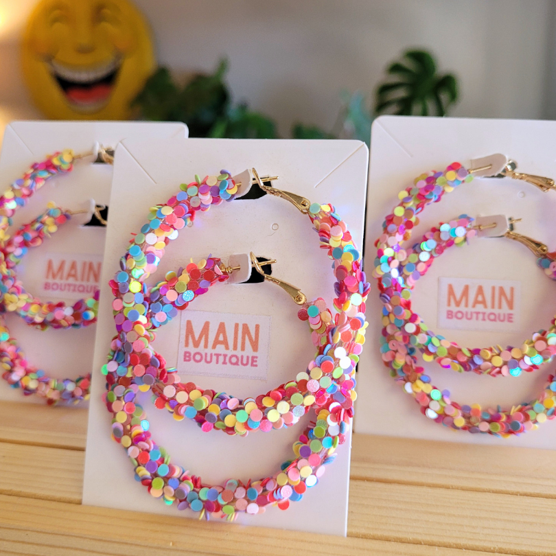 Joy Explosion | Glitter Hoop Earrings