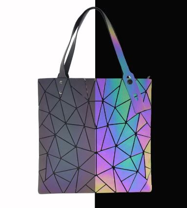 Holographic Gray | Geometric Bag